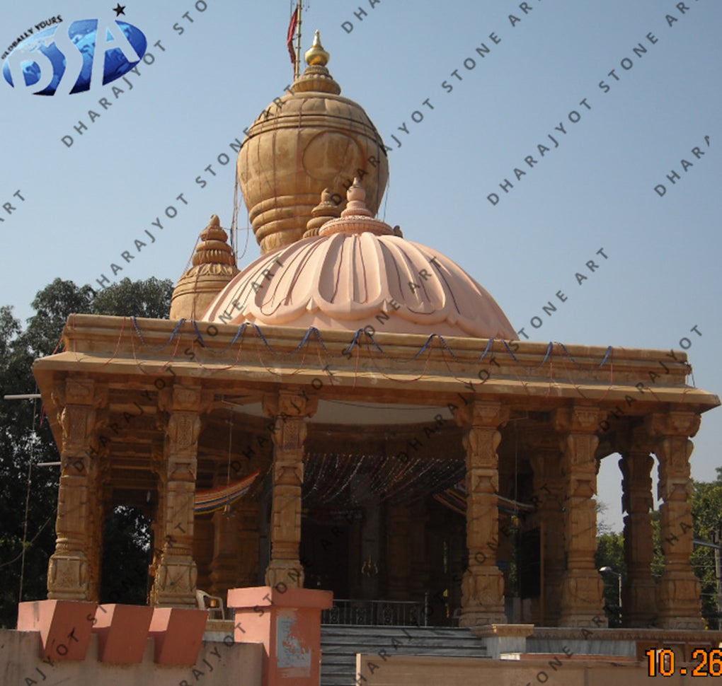 Beautiful Hand Carved Natural Red Marble Temple