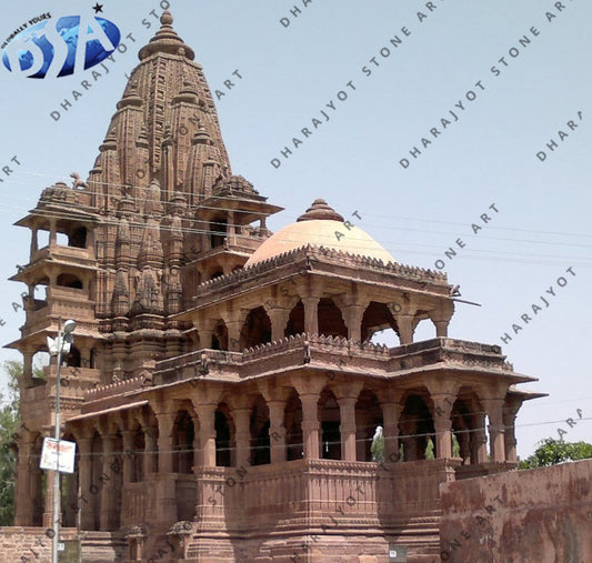 Red Stone Hand Carving Hindu Big Temple