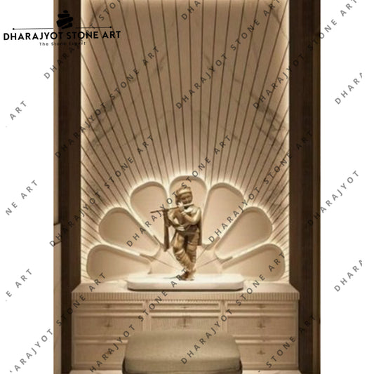 Modern White Marble Krishna Temple