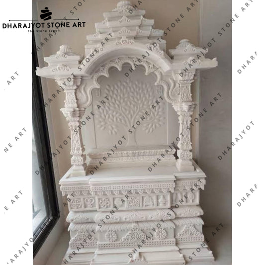 Decorative White Marble Handmade Designer Temple