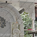 Hand Carved Vietnam White Marble Polish Mandir For Home Designer Temple