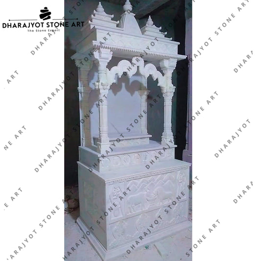 Custom Designs Indian White Marble Home Temple