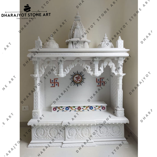 Decorative Handmade Antique White Marble Home Temple Design