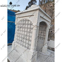 Home Elegant Handcrafted White Marble Temple with Intricate Jali Work