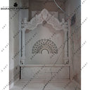 Antique White Marble Inlay Carved Temple For Home