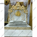 Handmade Modern Design White Marble Mandir Carved Temple for Home