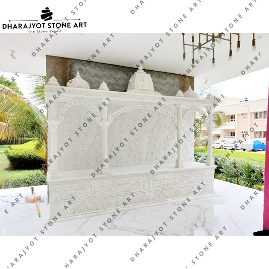 Elegant Handcrafted Marble Mandir White Marble Temple