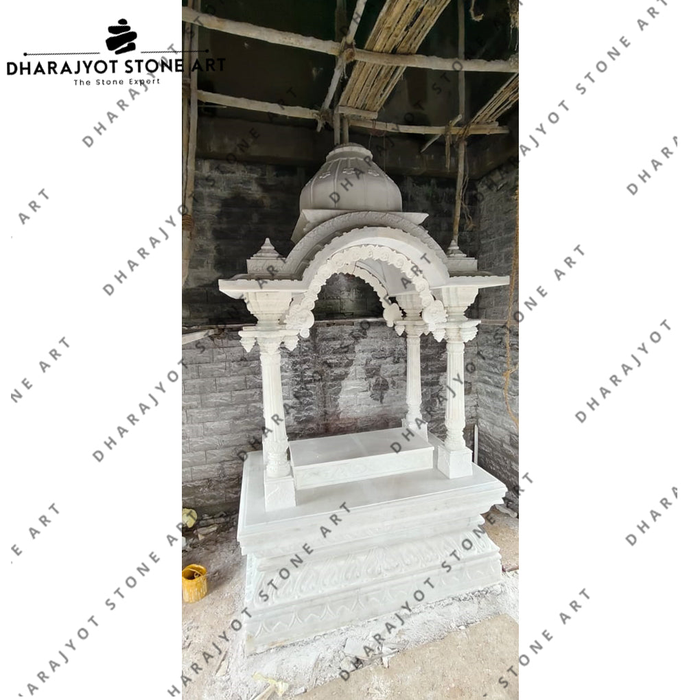 Handcarved Mandir Indoor Outdoor Carved Marble Temple