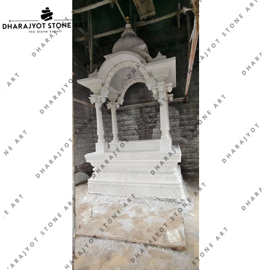 Handcarved Mandir Indoor Outdoor Carved Marble Temple