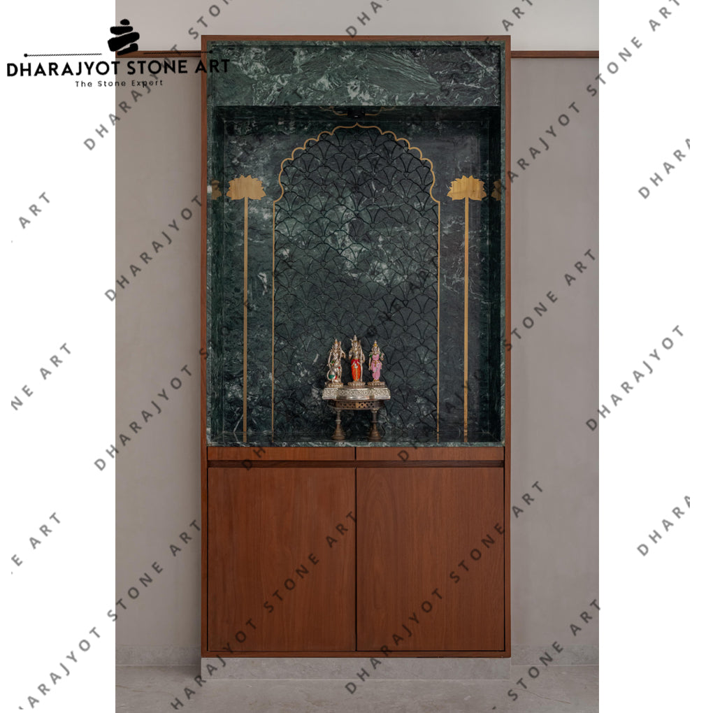 Luxurious Modern Green Marble Home Temple