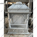 Elegant Hand-Carved White Marble Temple for Home