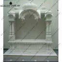 Traditional Indian Style Handcrafted White Marble Mandir