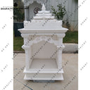 Elegant Pillars and Decorative Hand-Carved White Marble Temple for Home