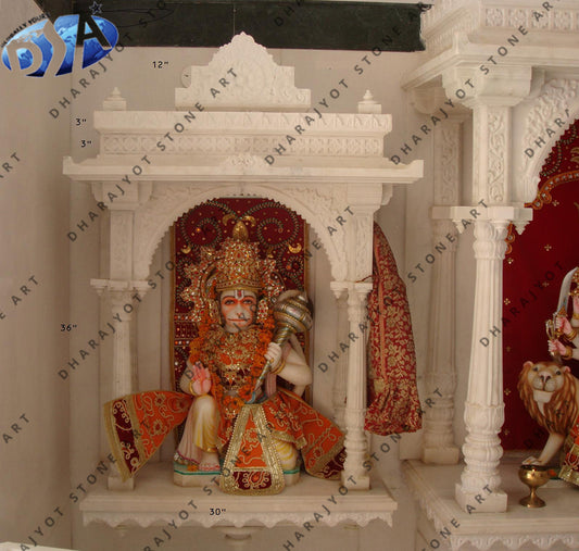 Home Decorative Handmade White Marble Indian Temple