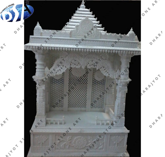 Indoor White Floor Mounted Marble Temple