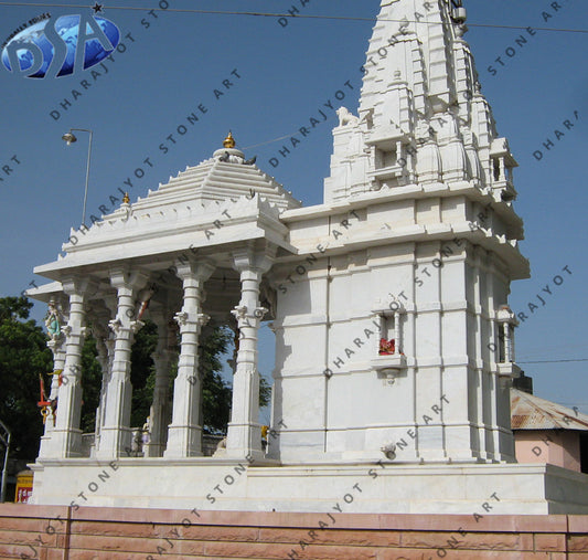 White Marble Hand Carved Outdoor Temple
