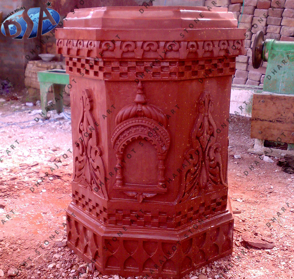 Red Sandstone Carved Tulsikyara