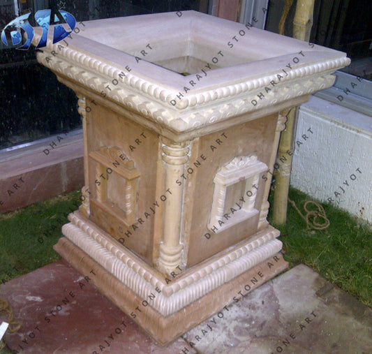 Indian Style Decorative Beige Marble Tuslikyara