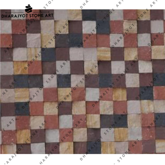 Natural Mix Colour Rock Up And Down Mosaic