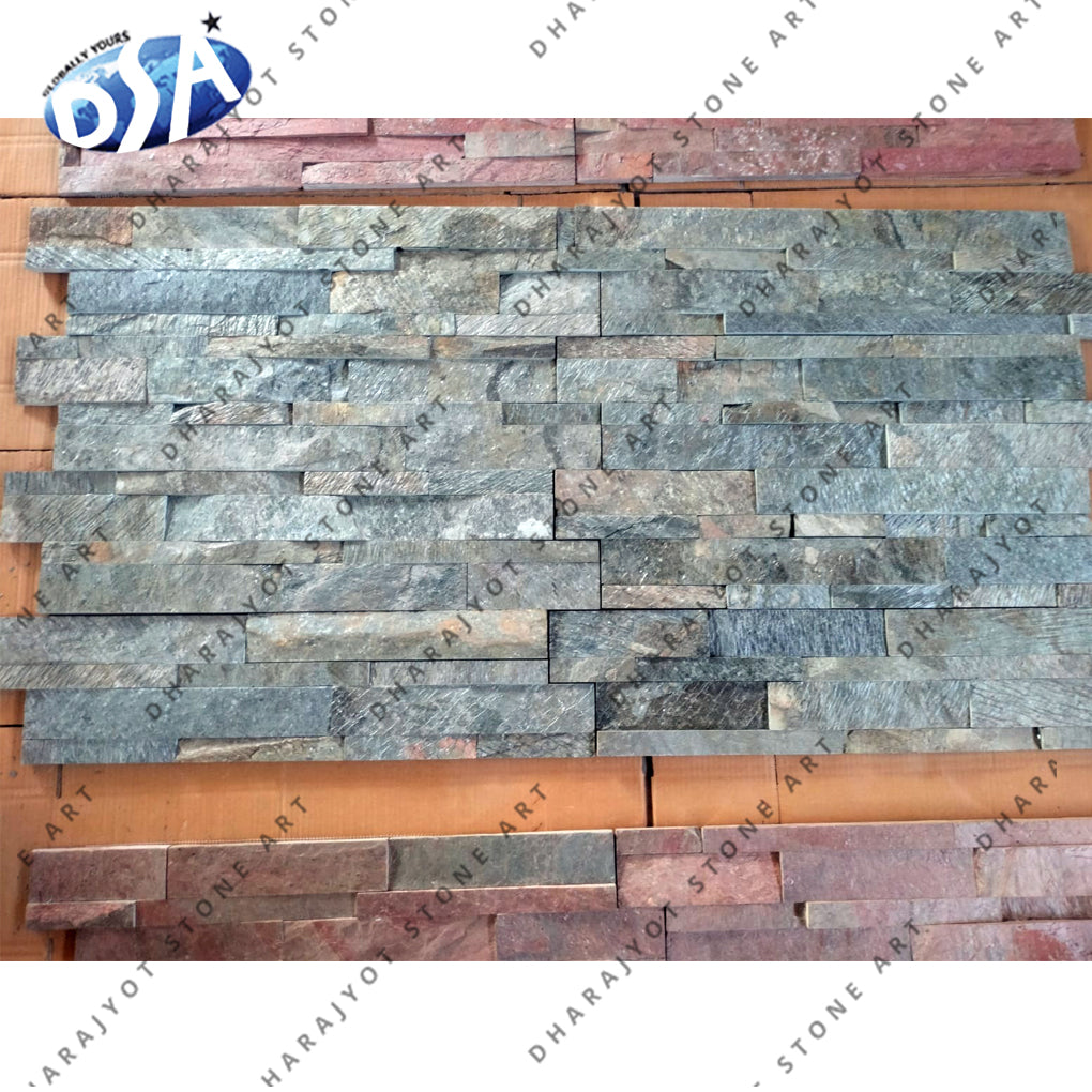 Sea Green Natural Slate Stone Wall Carving