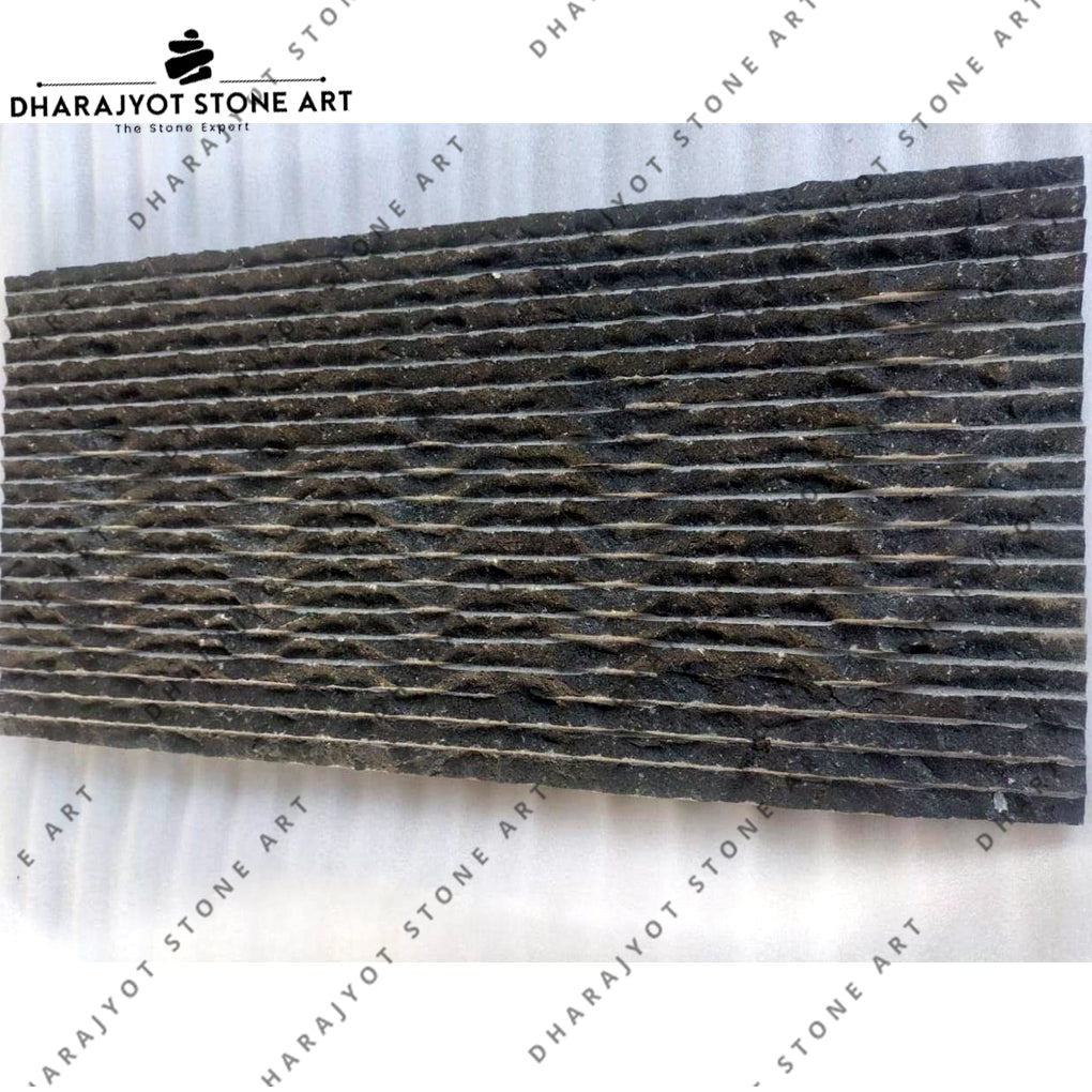 Black 3D Wall Stone Wall Cladding