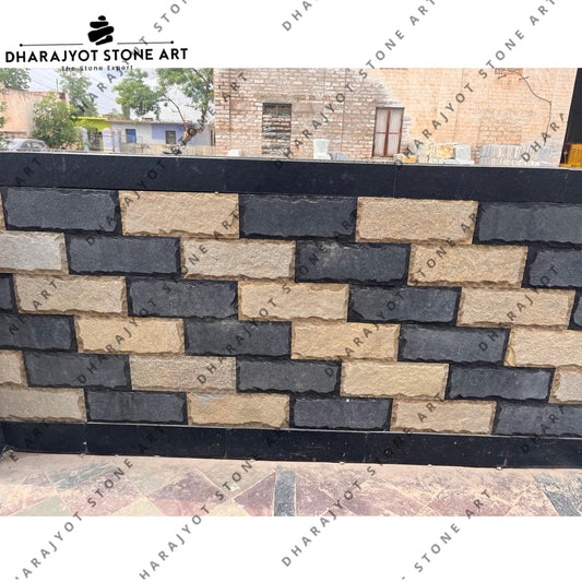 Modern Two-Tone Stone Wall Cladding