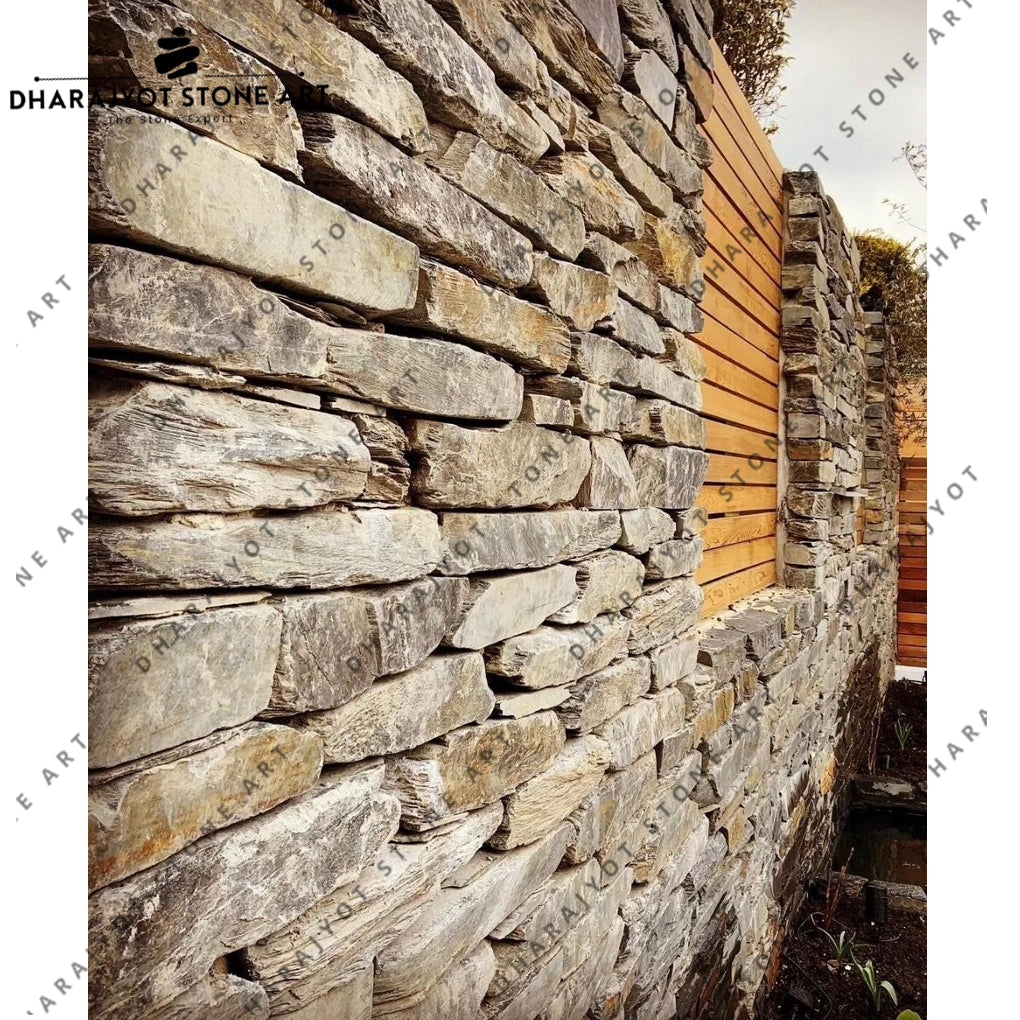 Handcrafted Stacked Stone Wall Cladding – Dharajyot Stone Art