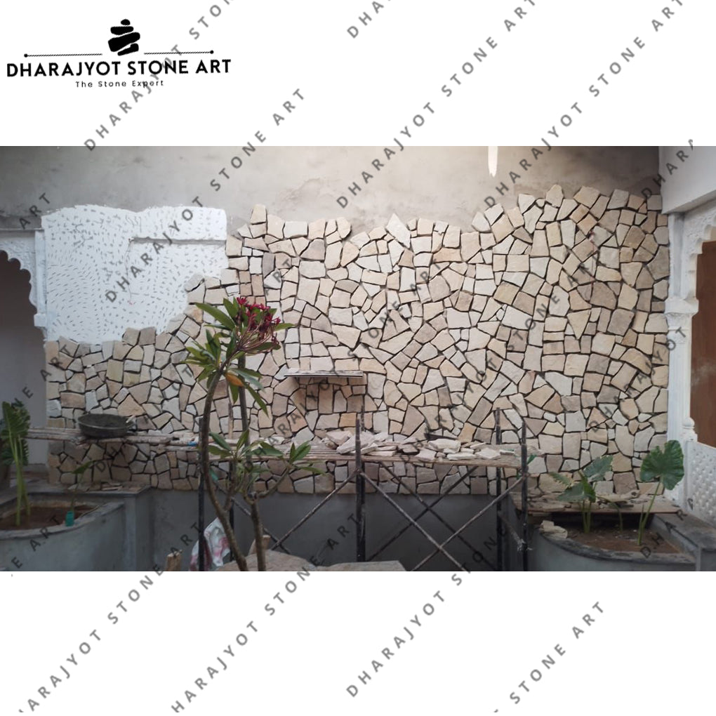 Elegant Beige Hand-Cut Natural Stone Wall Cladding