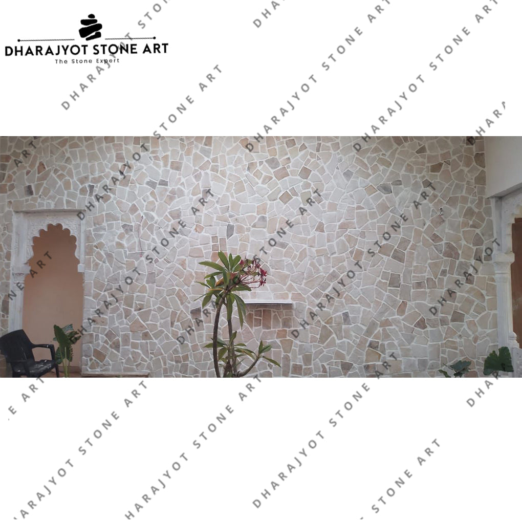 Elegant Beige Hand-Cut Natural Stone Wall Cladding