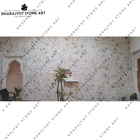 Elegant Beige Hand-Cut Natural Stone Wall Cladding