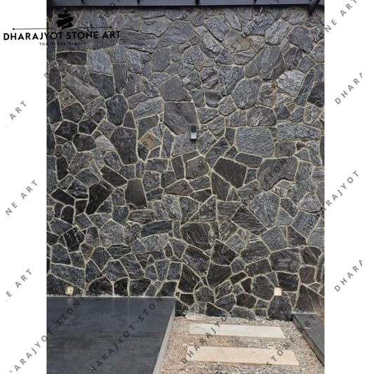 Luxury Interior Outdoor Handcrafted Dark Stone Wall Cladding