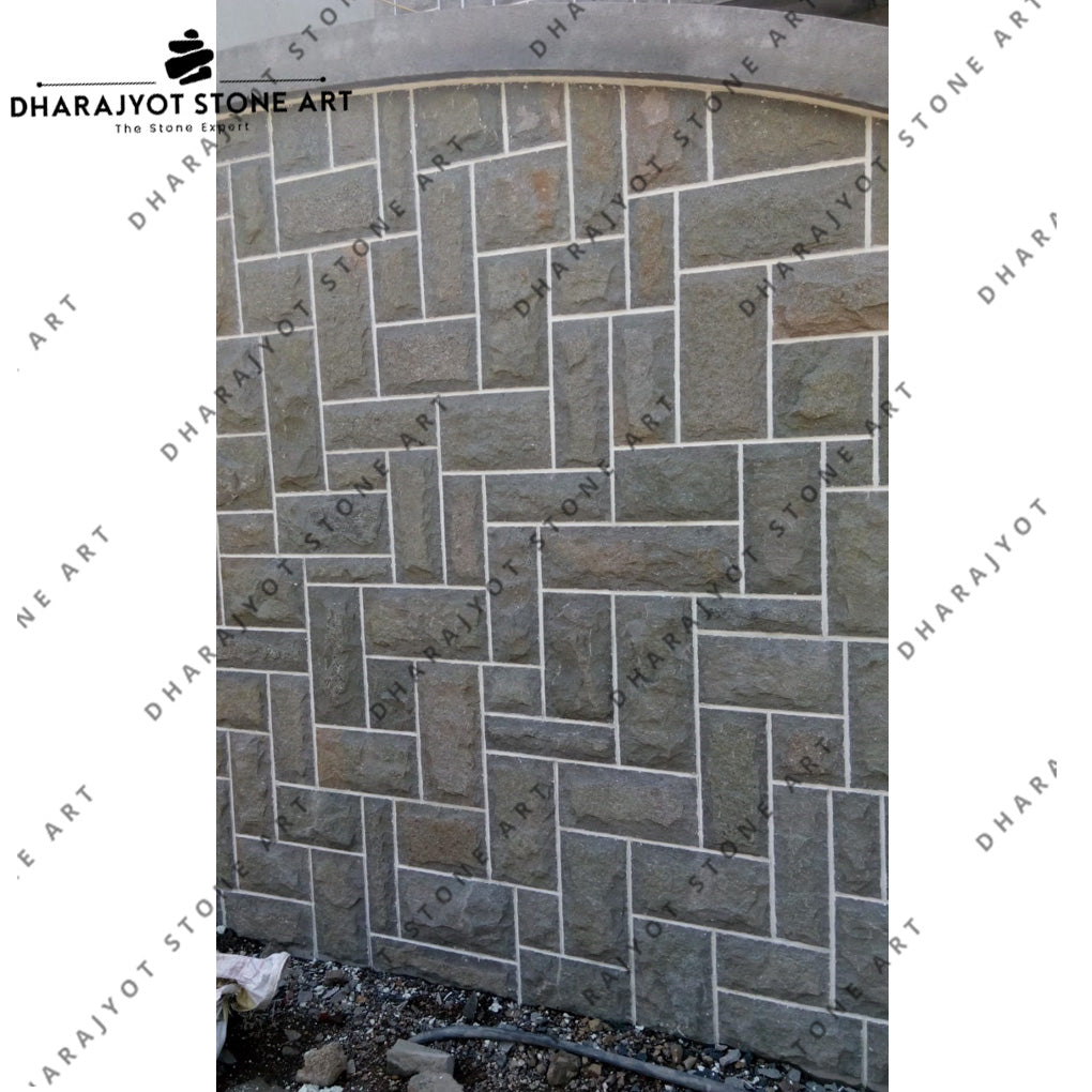 Grey Natural Stone Rectangular Wall Cladding – Dharajyot Stone Art
