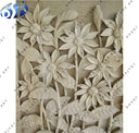 Natural Hand-Carved Floral Design Sandstone Wall Hanging
