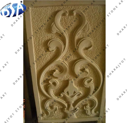 Carved Yellow Sandstone Carving Wall Hanging
