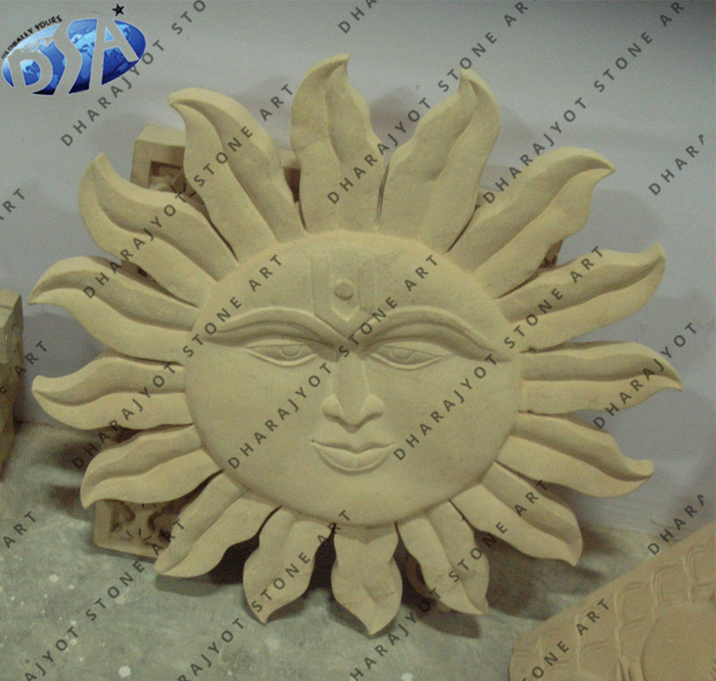 Home Decor Natural Sandstone Hand Carved Wall Hanging
