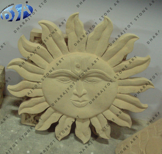 Home Decor Natural Sandstone Hand Carved Wall Hanging
