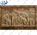 Custom Hand Carved Natural Sandstone Elephant 3D Art Wall hanging