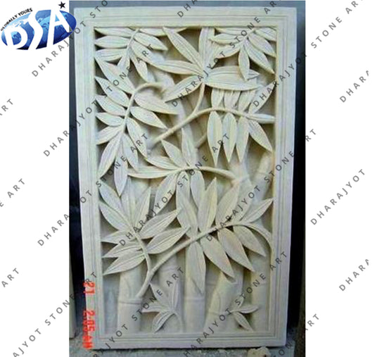 Natural Stone Hand Carving Hotel Living Room Wall Hanging