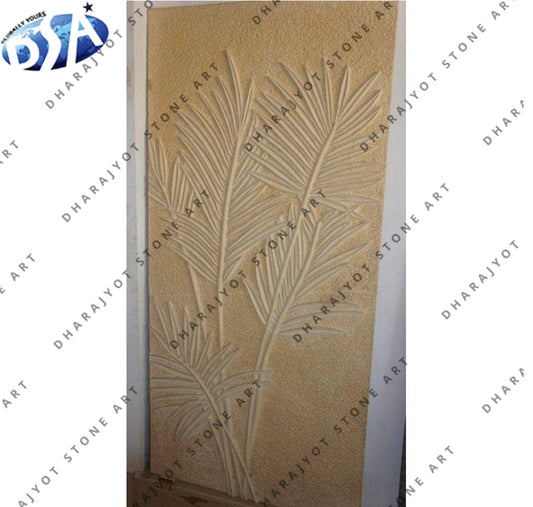 Rectangular Embossed Sandstone Wall Hanging