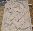 Custom Hand Carved White Stone Radha Krishna Wall Hanging