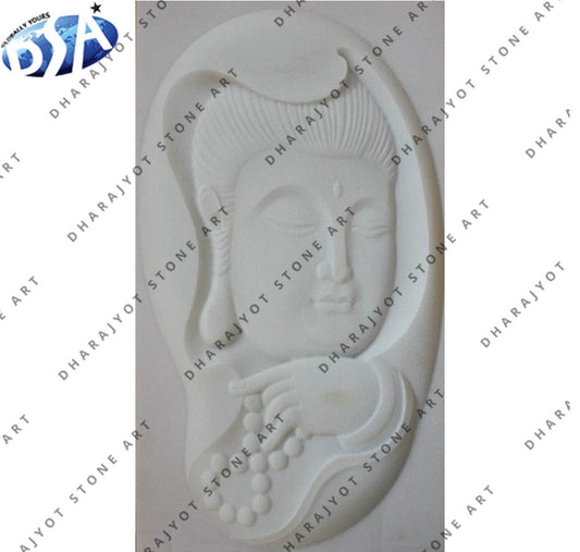 Smooth White Sandstone Decorative Wall Hanging