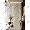 Modern 3D Flow Line Design White Stone Wall Mural