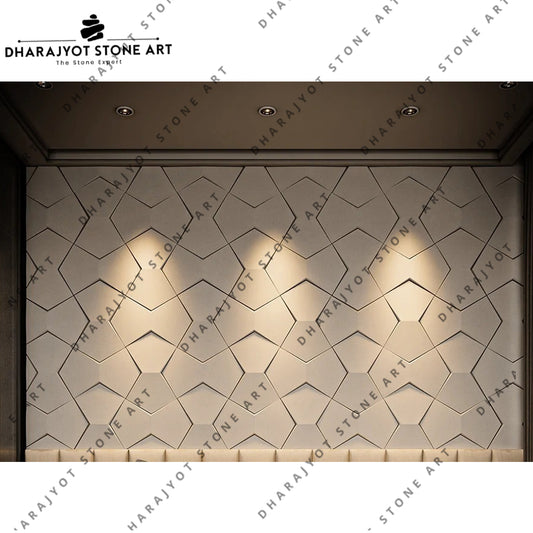 Elegant Geometric Design Stone Wall Mural