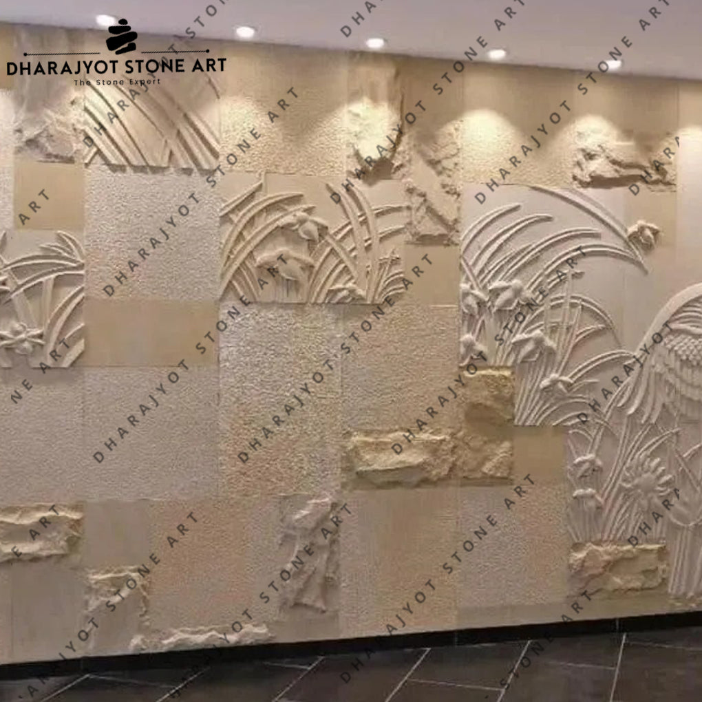 Customize Carving Home Decor Marble Stone Wall Mural