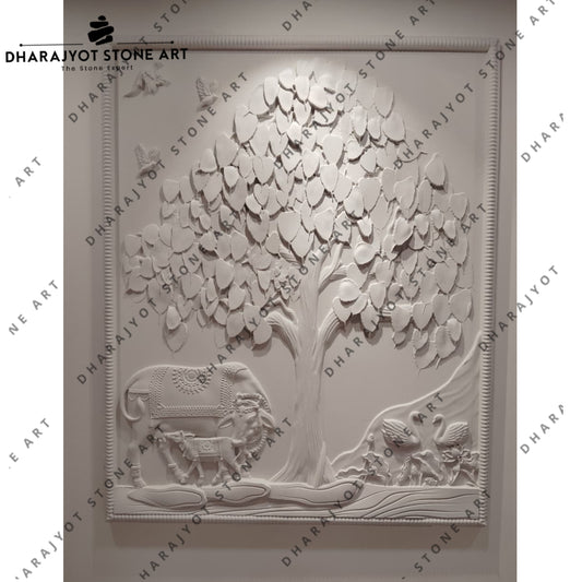 Custom Hand Carved Natural Sandstone Figure Relief Sculpture 3D Art Wall Mural