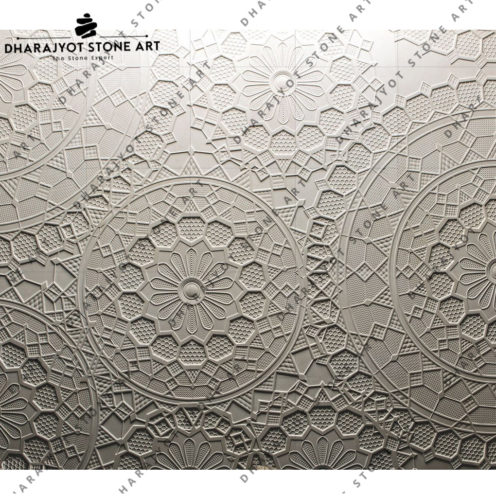 Modern Geometric Pattern Stone Wall Mural