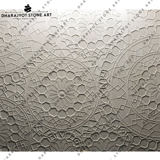 Modern Geometric Pattern Stone Wall Mural