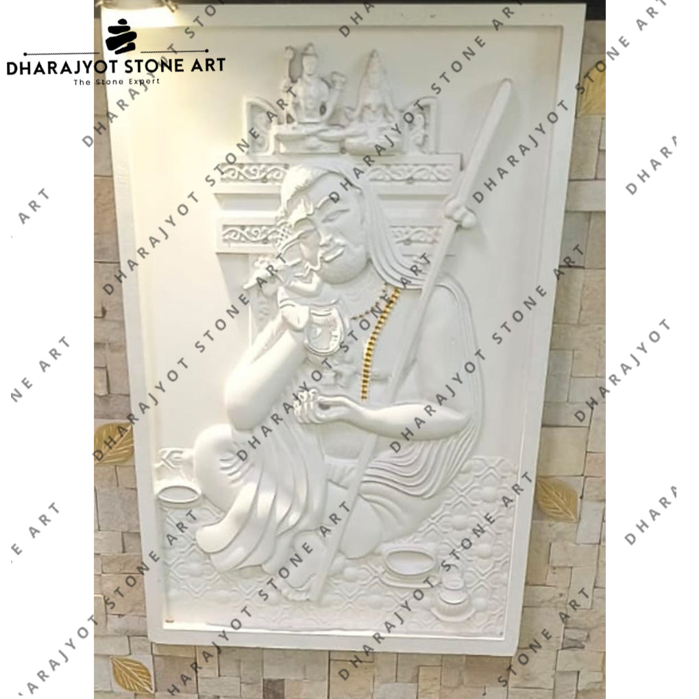 Hand-Carved Spiritual Saint Stone Wall Mural