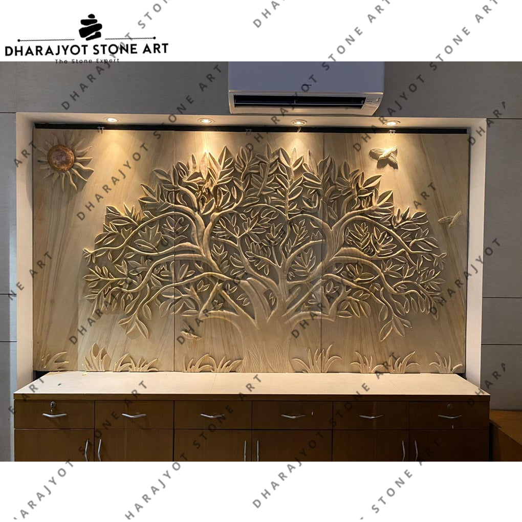 Modern Tree of Life Sandstone Wall Mural