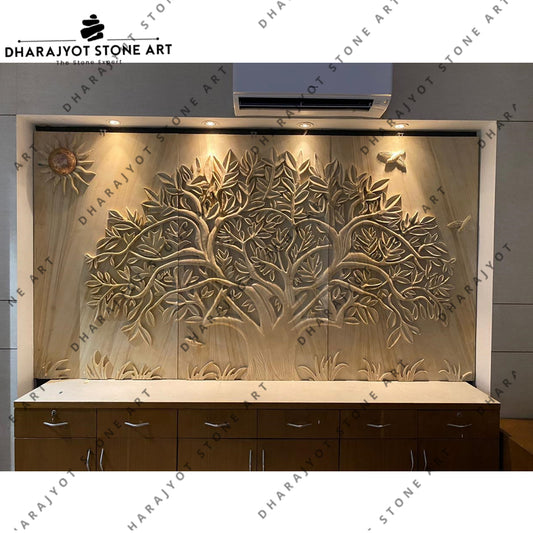 Modern Tree of Life Sandstone Wall Mural